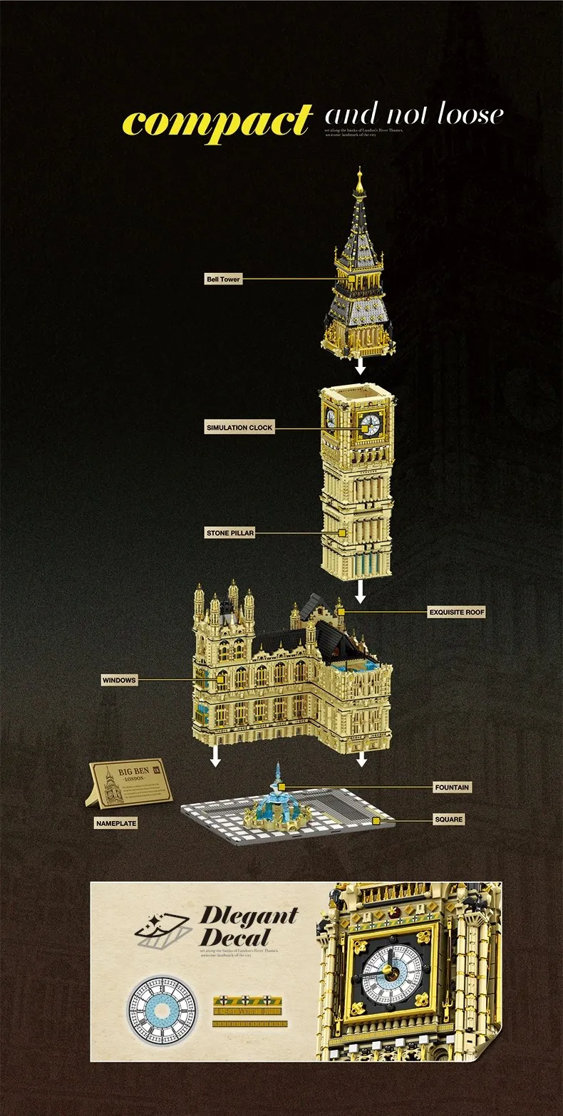 REOBRIX Bausteine 55012 - Big Ben - 13.825 Teile