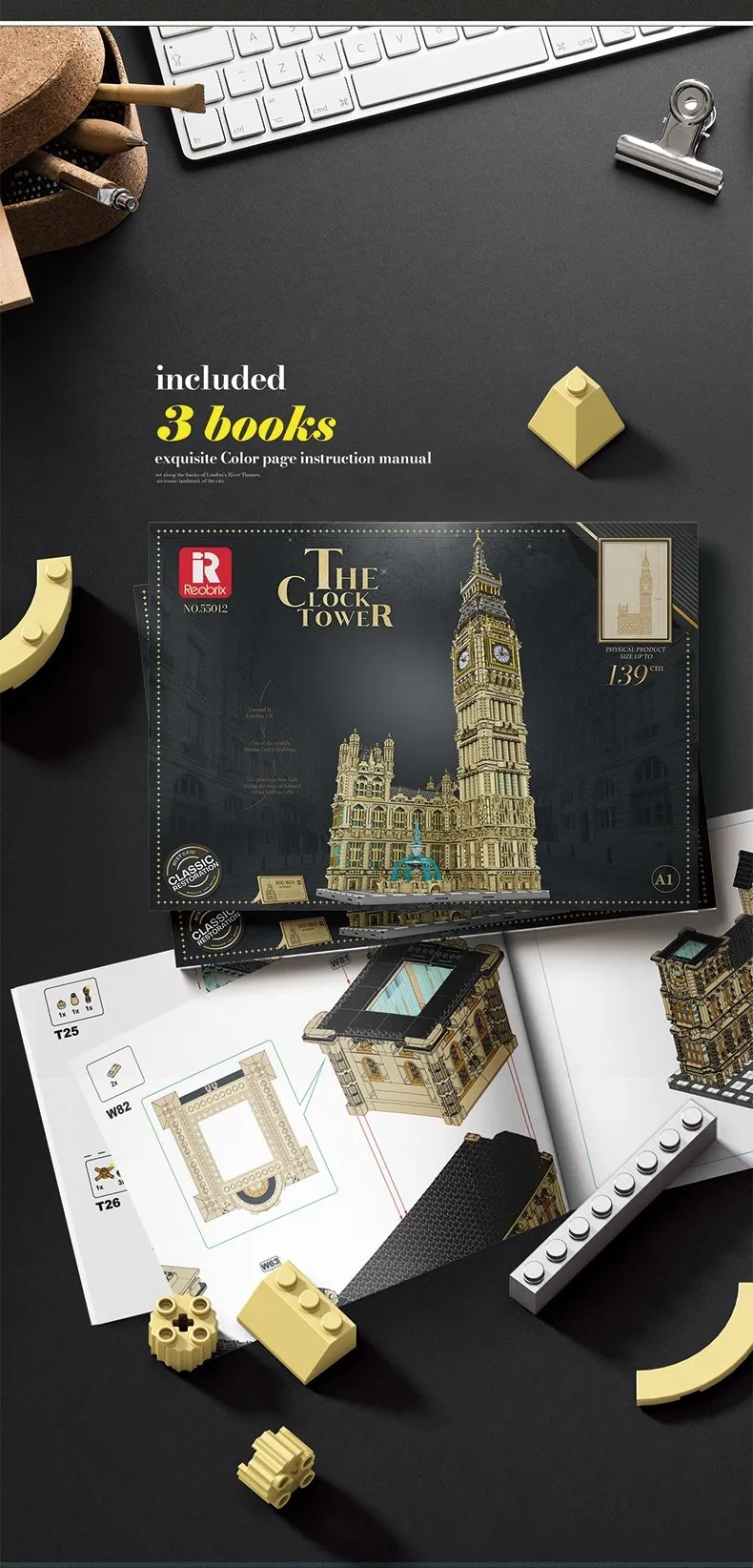 REOBRIX Bausteine 55012 - Big Ben - 13.825 Teile